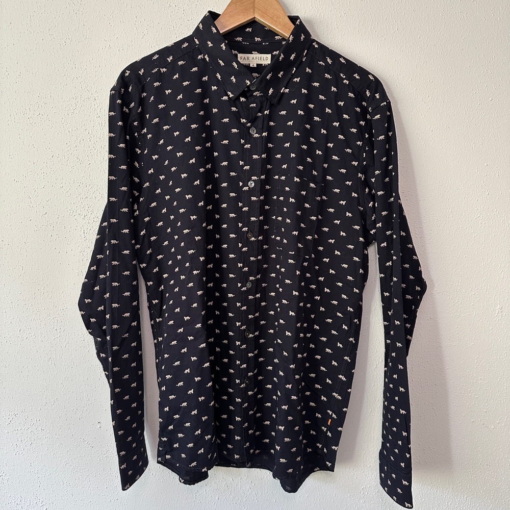 Far Afield Men’s Contigo Shirt Dark Navy Siberian Tiger XL